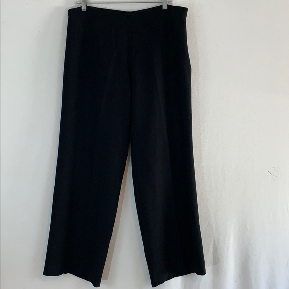 Eileen Fisher Black Wool Blend Pants in L.